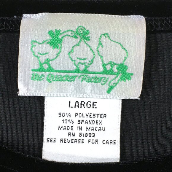 Quacker Factory Top Womens Size Large Black Velvet Polyester Short Sleeve - Picture 4 of 8